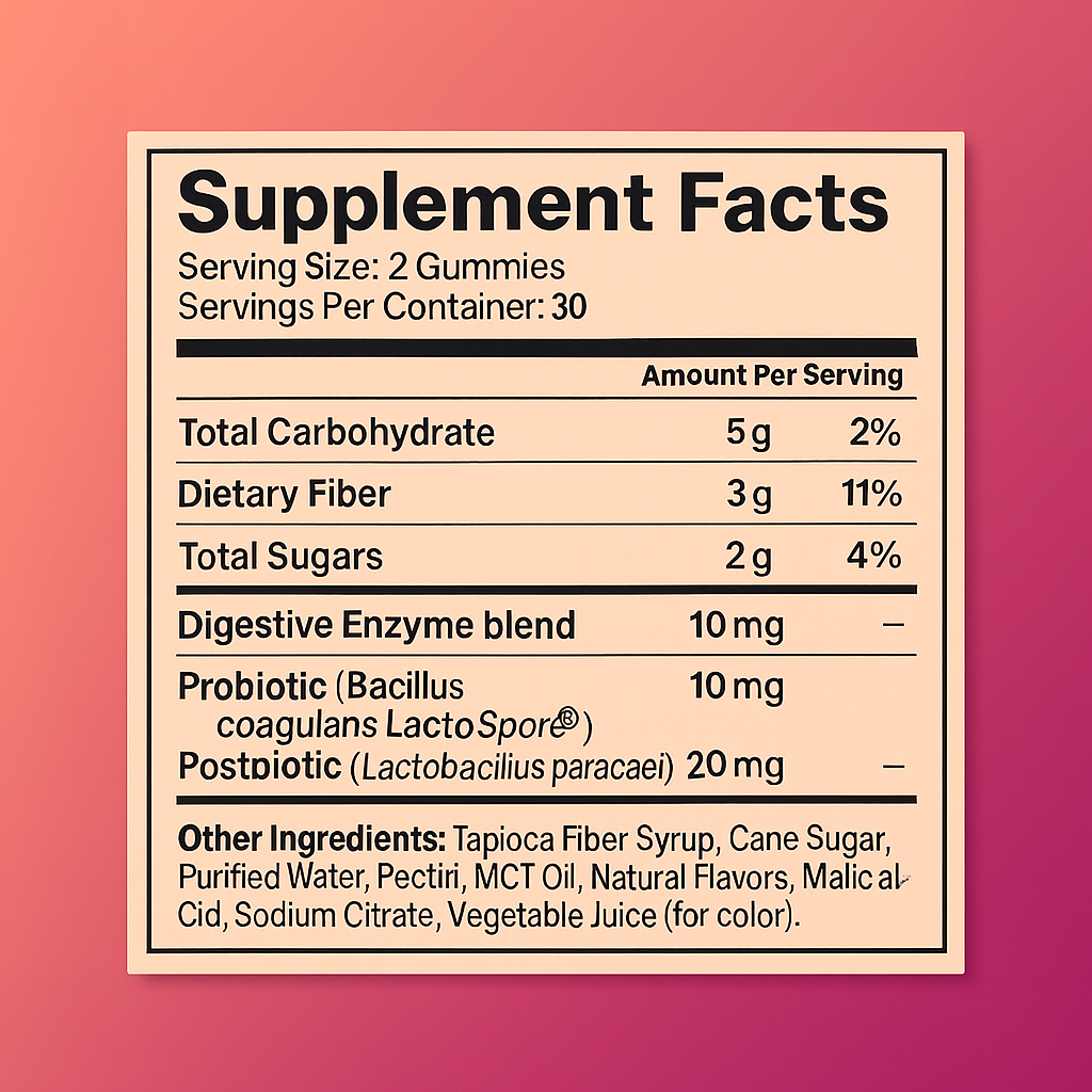 Kombucha Gummies With Probiotics & Digestive Enzymes - 60ct.