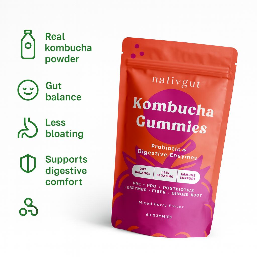 Kombucha Gummies With Probiotics & Digestive Enzymes - 60ct.